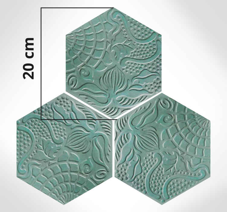 Alfombra vinílica verde Panot Gaudí - TenVinilo