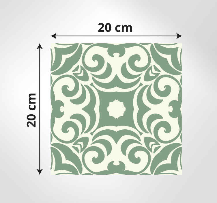 Emerald tile effect vinyl rug TenStickers