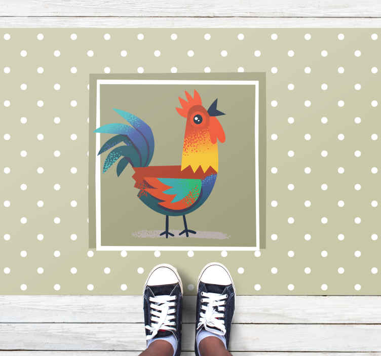 Kleurrijke hanenshow dieren vinyl tapijt - TenStickers