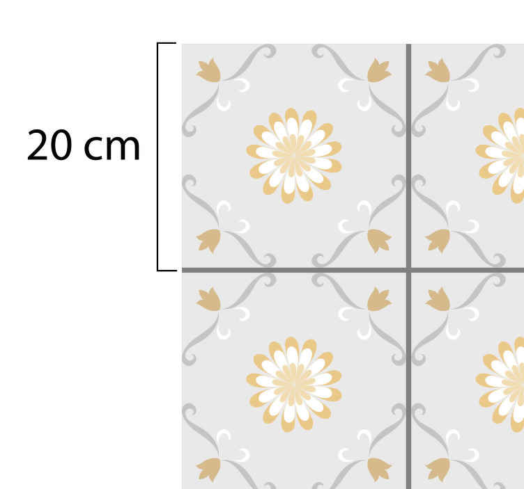 Kitchen grey and yellow tiles kitchen floor - TenStickers