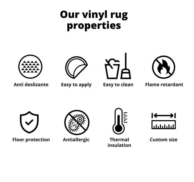 Vintage Blue Pattern Vinyl Rug TenStickers