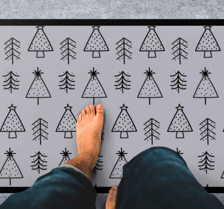 Tappeto in pvc per camera da letto Albero di natale monocromatico