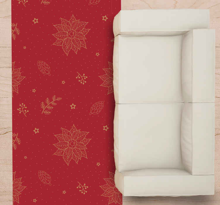 Pattern vintage flowers Christmas rug TenStickers