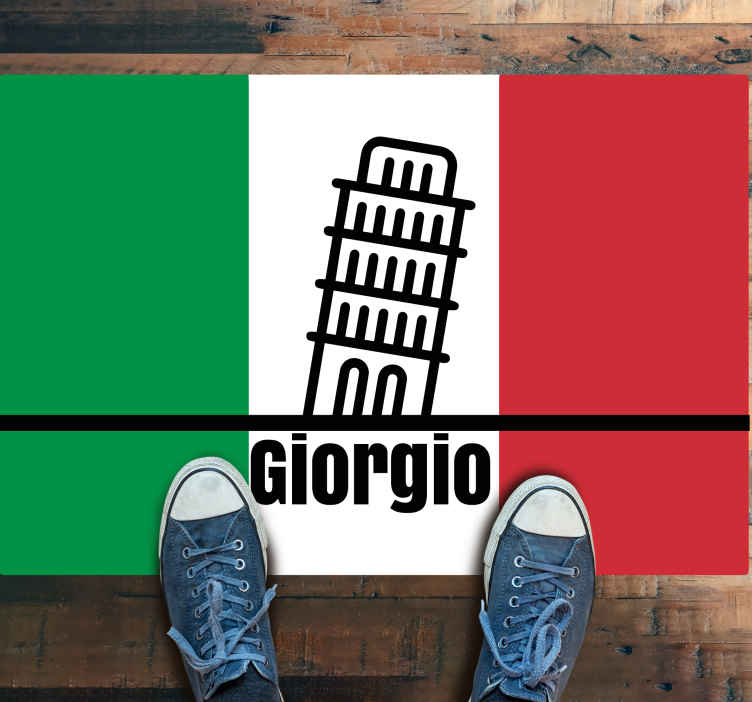 Tappeto in vinile nome Pisa icona italiana con nome