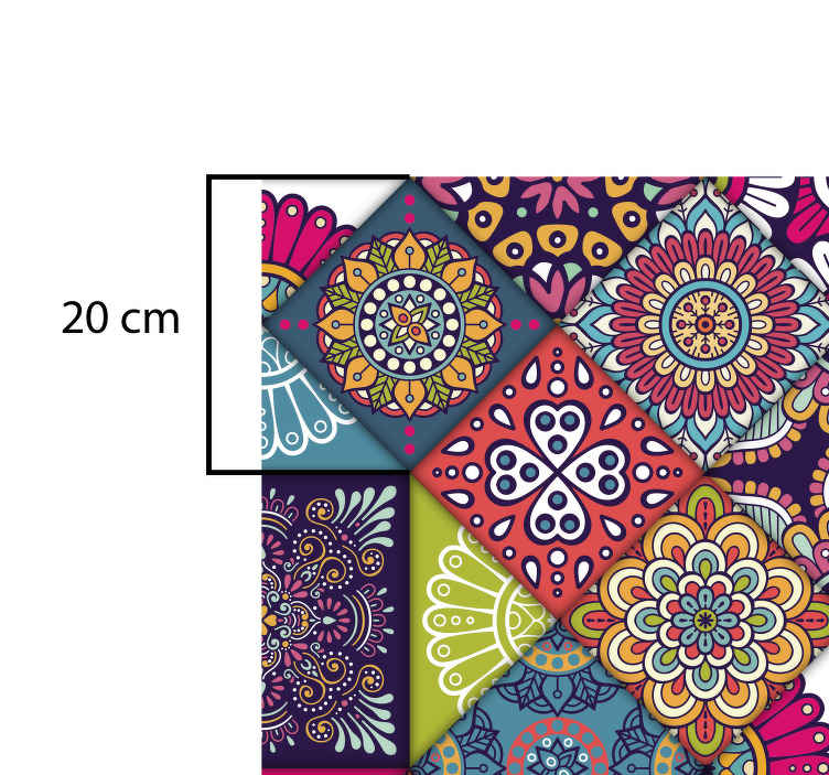 Kleurrijke Mandala vinyl tapijt - TenStickers