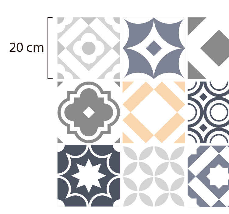 Tappeto piastrelle idrauliche grigio e beige - TenStickers