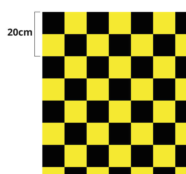 Alfombra de vinilo damero amarillo y negro - TenVinilo