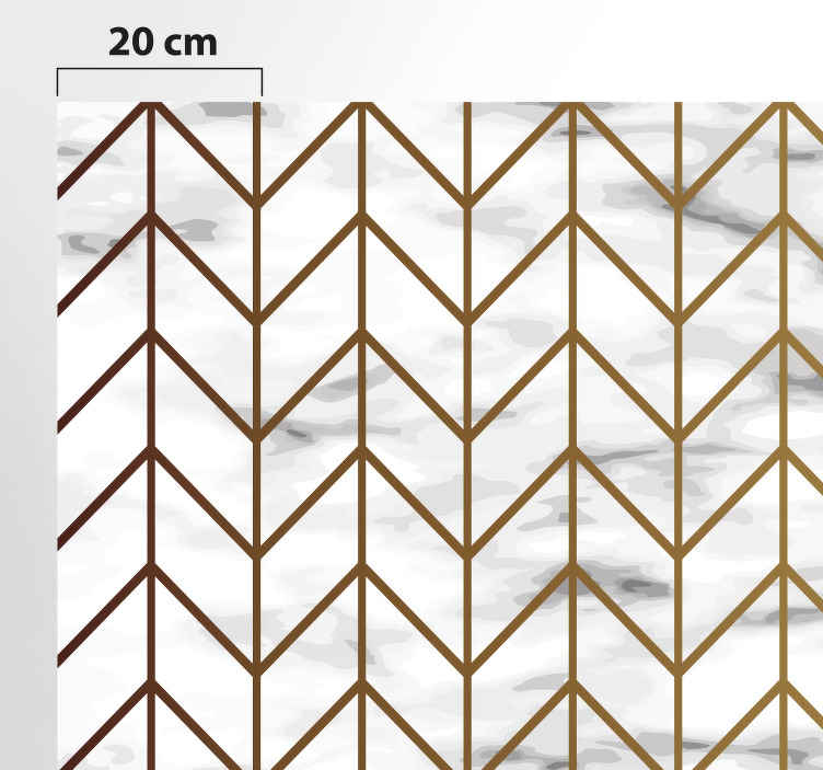 Tapis vinyle cuisine géométrique or et marbre - TenStickers