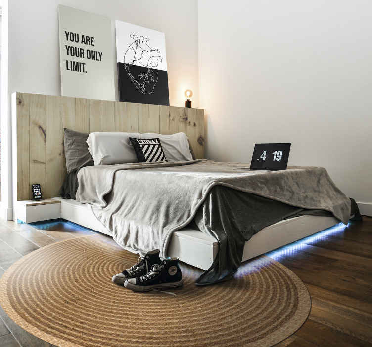 circular jute texture nordic rug - TenStickers