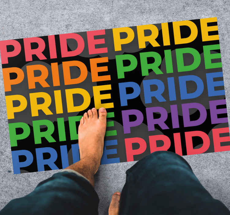 Alfombra vinílica frase declaración de orgullo colorida - TenVinilo
