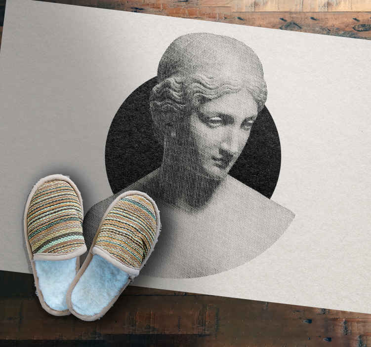 Tappeto in pvc per camera da letto Statua greca in stile incision