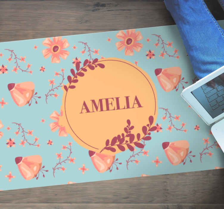 çiçek aranjmanı isimlerle pvc halı - TenStickers