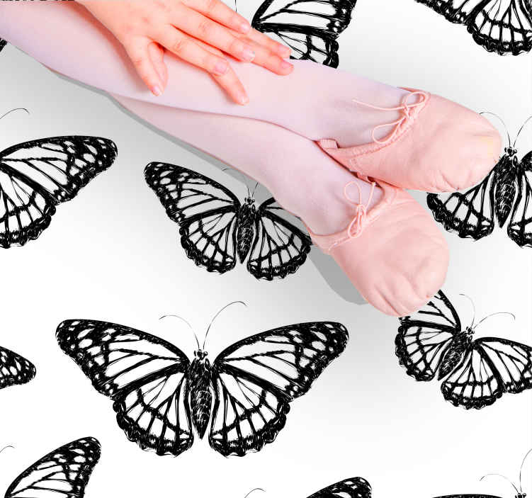 Kelebek amblemi gençler pvc halı - TenStickers
