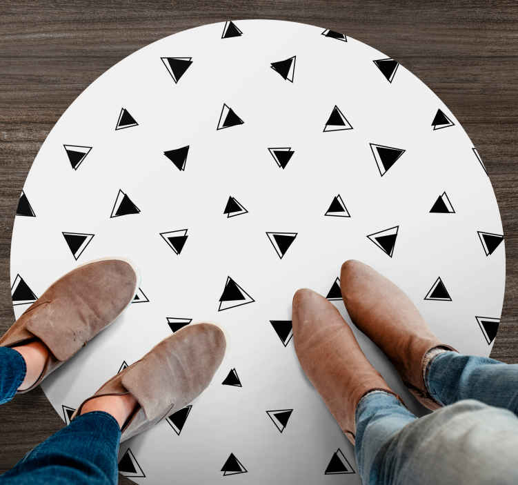 Yksiväriset mustat kolmiot geometrinen vinyylimatto - Tenstickers