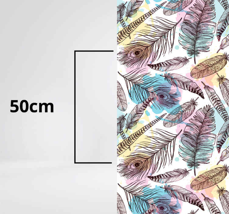 Tapis vinyle fleurs et plantes motif de plumes - TenStickers