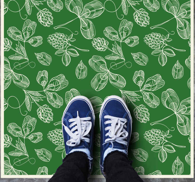 Lush Green Motifs nature vinyl rug - TenStickers