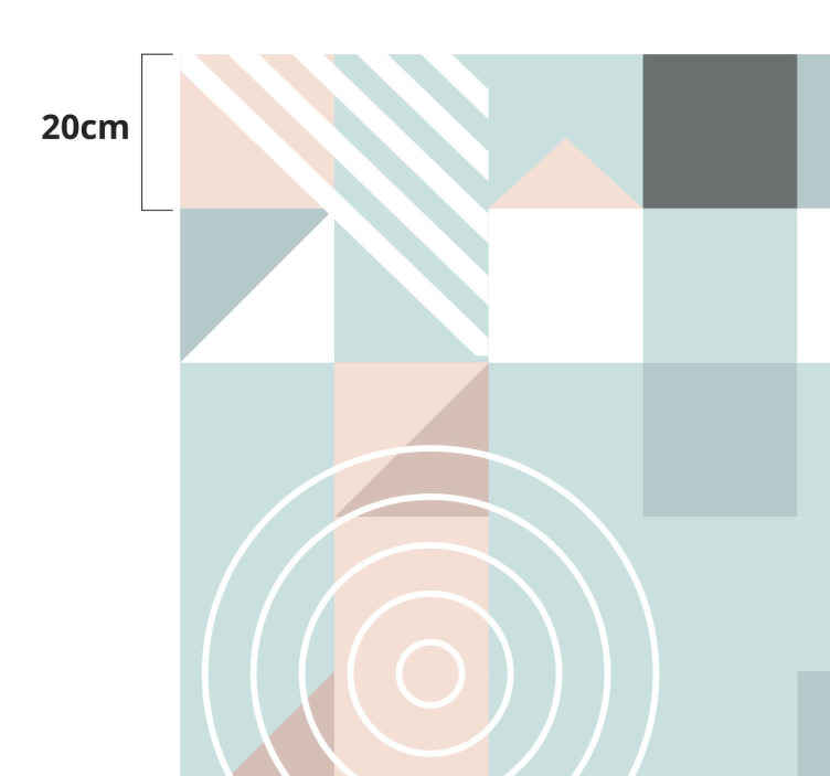 Tapis vinyle salle à manger géométrique nordique pastel - TenStickers