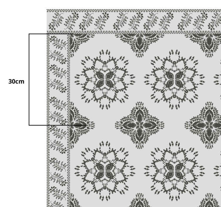 Tapis vinyle salle à manger motif floral vintage - TenStickers