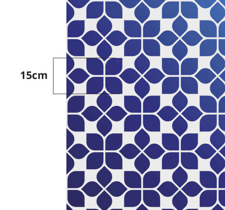 Siniset kukat mosaiikkivinyyli matto - Tenstickers