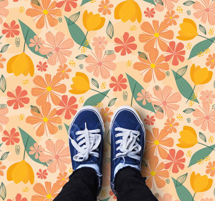 Tappeto vinile fiori fiori di primavera - TenStickers