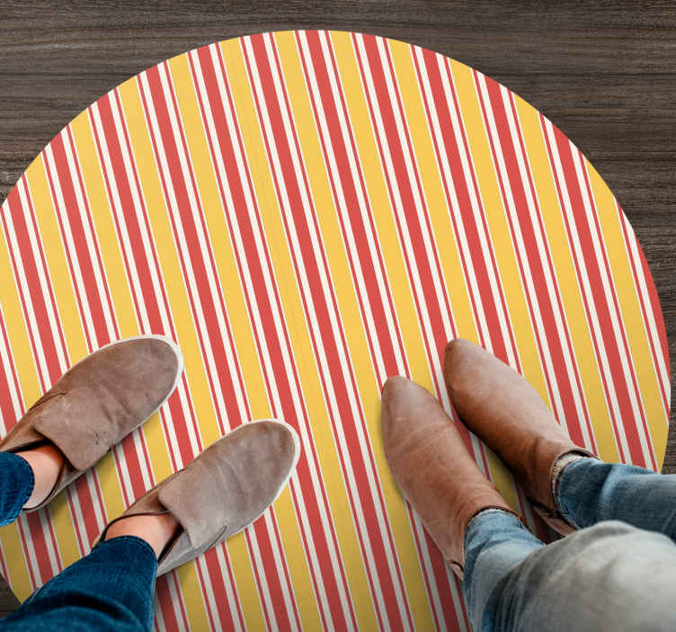 Geel en paars vinyl tapijt strepen - TenStickers