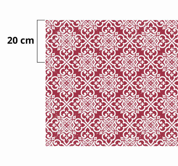 Moroccan red vintage kitchen vinyl rug - TenStickers