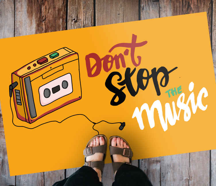 Retro walkman -kasettikuva vinyylimatto retro - Tenstickers