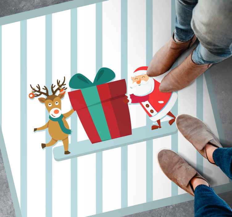Passatoia in vinile ricezione Chibi babbo natale e renne