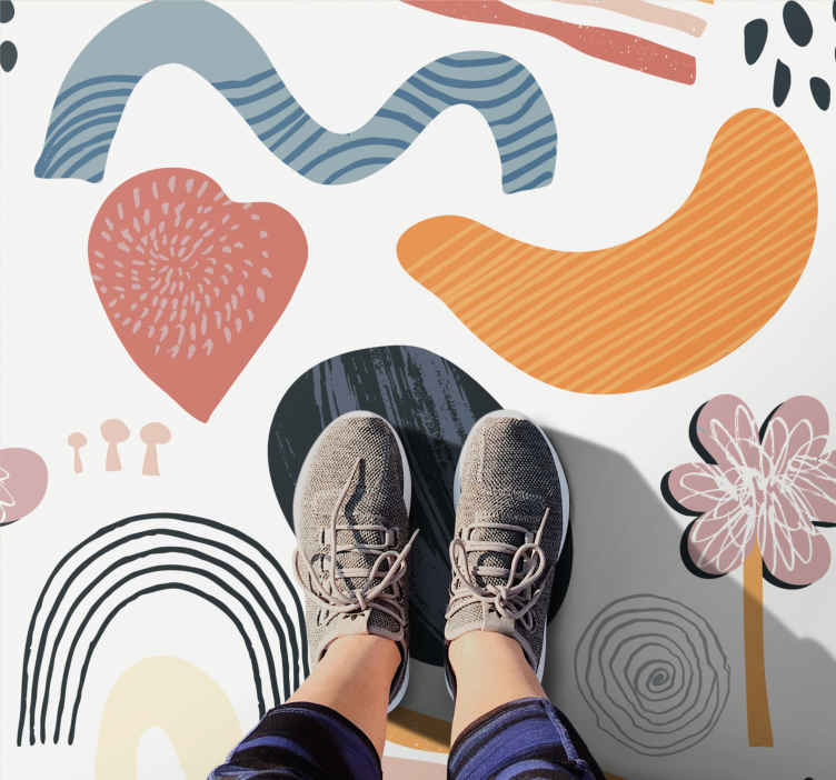 Abstract Shapes Ensemble modern vinyl rug - TenStickers
