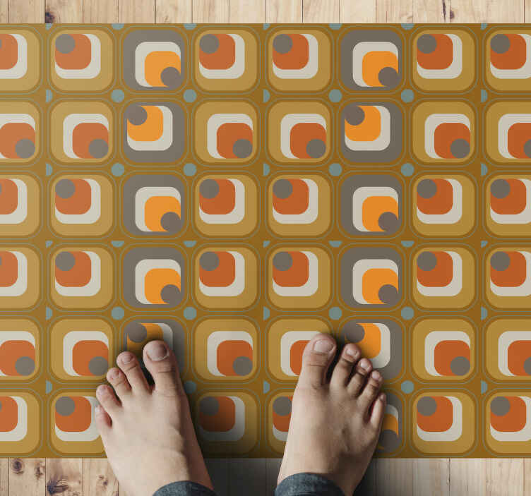 70's retro squares pattern geometric rugs - TenStickers