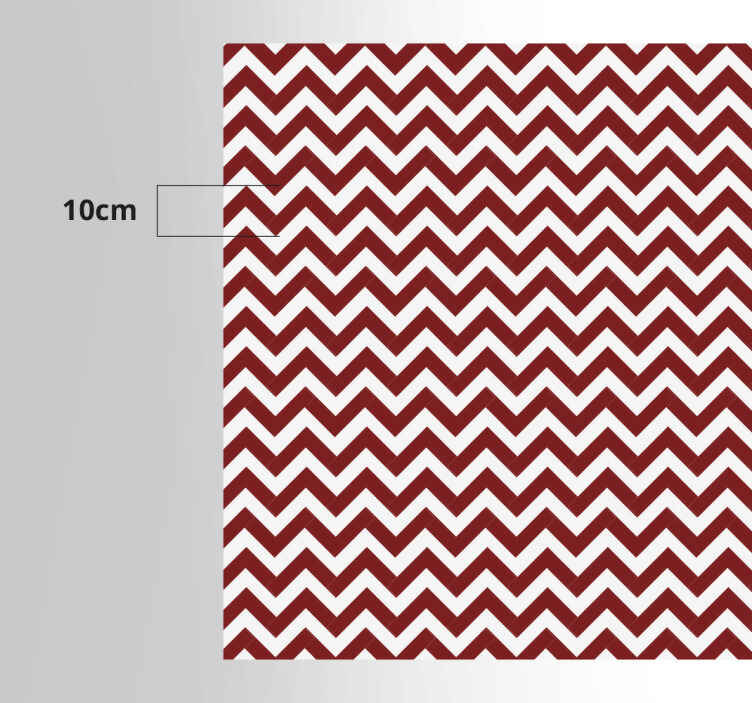 Alfombra vinílica geométrica estilo chevron rojo - TenVinilo