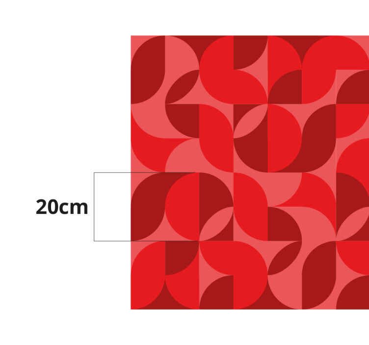 Retro Red Design Living Room Vinyl Rug TenStickers