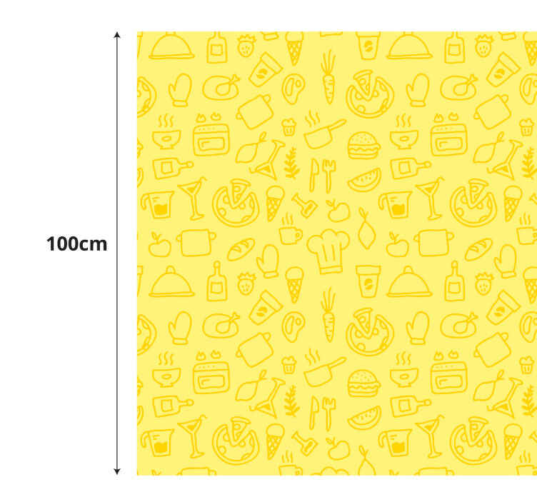 Culinary Symbols kitchen vinyl rug - TenStickers