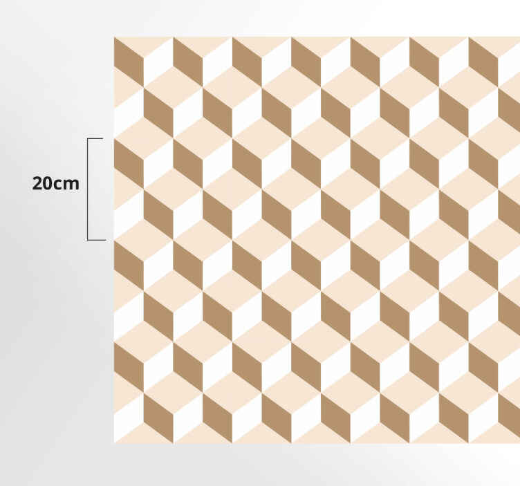 Alfombra vinílica cocina moderna cubos beige - TenVinilo