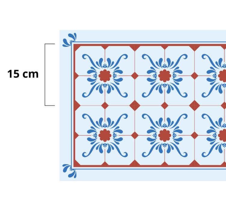 Tapis vinyle salle de bain carreaux couleur bleu "Granada" - TenStickers