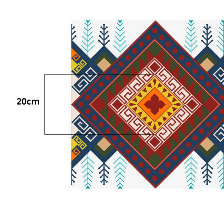 Geometric ethnic pattern mosaic floor tiles - TenStickers