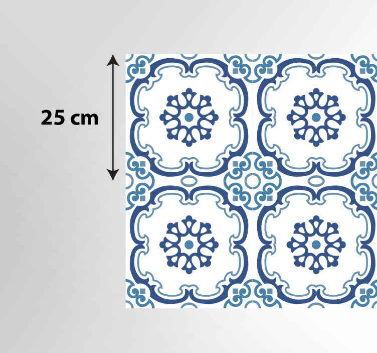 Tappeto vinile effetto marmo eleganti motivi floreali - TenStickers