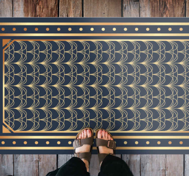 Alfombra vinílica geométrica elegantes patrones de ondas - TenVinilo