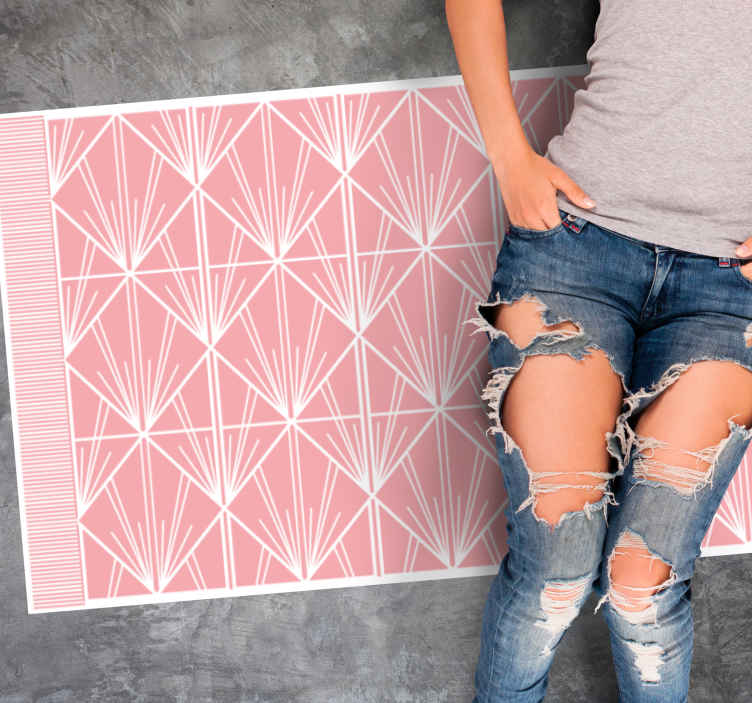 Roze geometrisch schema vinyl tapijt tegels - TenStickers