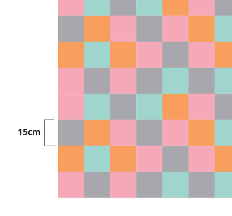 Spalvinga šaškių lenta geometriniai kilimas - „Tenstickers“