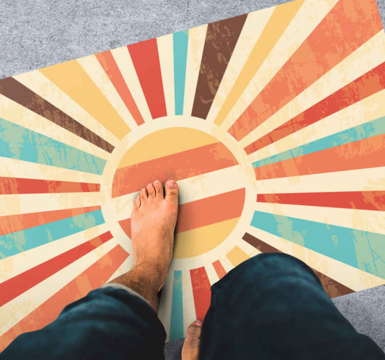 Alfombra vinílica vintage explosión de color del amanecer - TenVinilo
