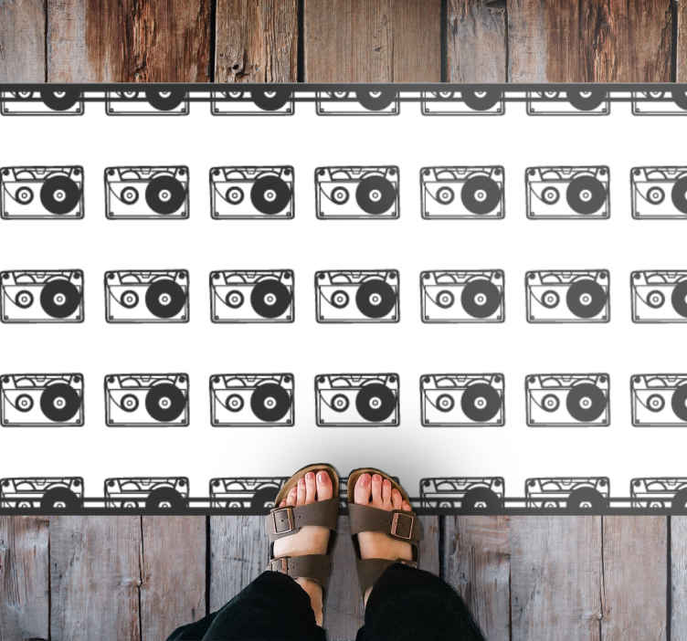 Alfombra vinílica infantil tema de audio retro - TenVinilo