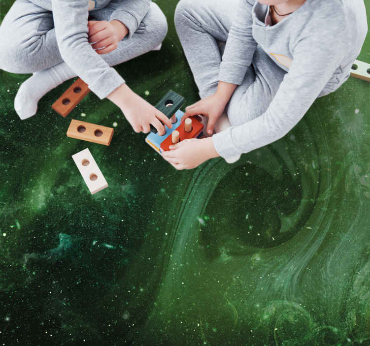 Vinyl Teppich Sterne kosmischer grüner wirbel - TenStickers
