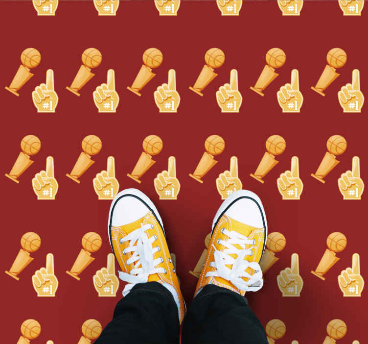 Basketball sport spill mønster vinyl teppe ungdom - Tenstickers