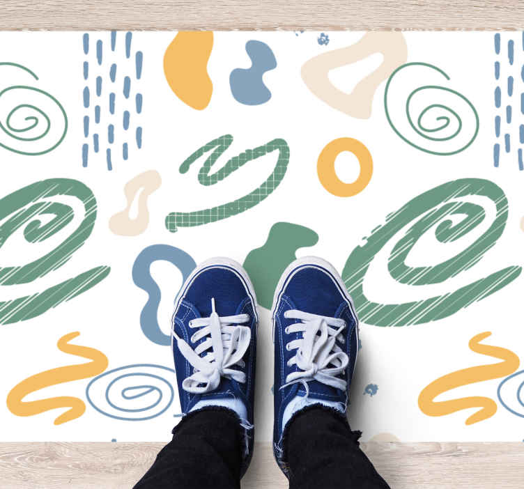 Abstract Swirl Patterns minimalist vinyl rug - TenStickers