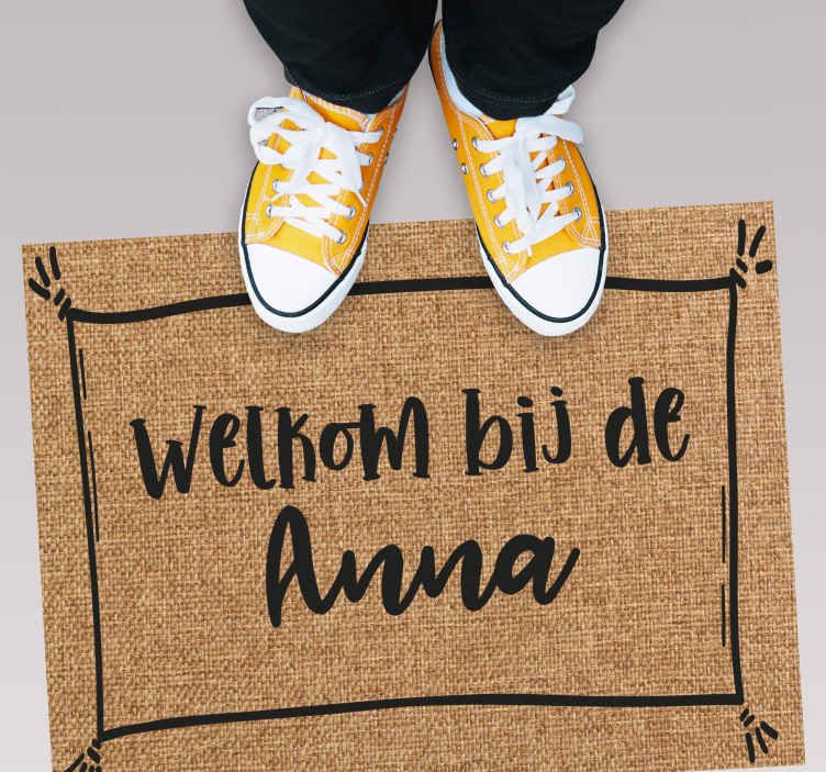 Gastvrij ontwerp vinyl tapijt met naam - TenStickers