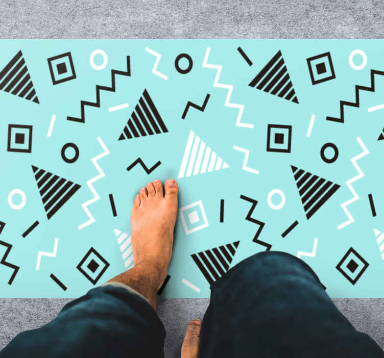 Alfombra vinílica geométrica disposición de formas - TenVinilo