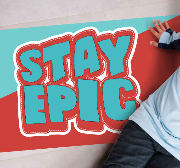 Tappeto in pvc per camera da letto Rimani epico design del testo