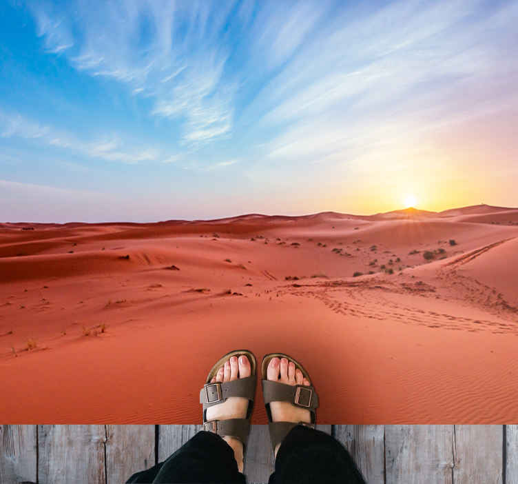 Tappeto in pvc per camera da letto Deserto di fronte a un'alba