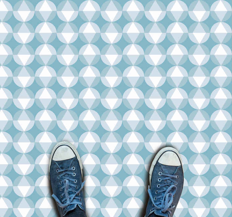 Tappeto in pvc nordico Triangolo blu e bianco